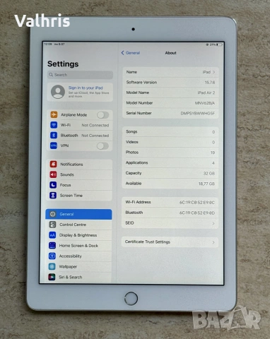 Apple iPad Air 2 32GB, снимка 2 - Таблети - 55175903