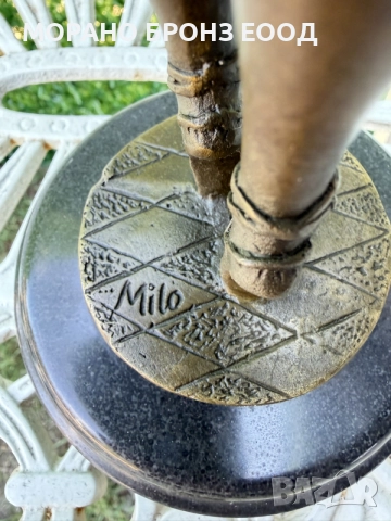 Луксозна масивна бронзова статуетка на балерина (Milo) – Истински бронз и мрамор, 2.6 кг, снимка 7 - Антикварни и старинни предмети - 55570216