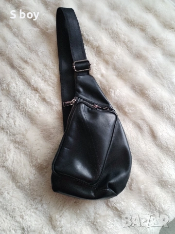 мъжка чанта от естествена кожа през Рамо 