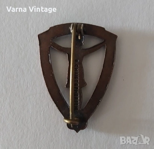 Стара значка F.I.M. (Music Dancing Pin) 30-те години. бронз. E.CHRISTOFERSEN Норвегия., снимка 2 - Колекции - 54039752