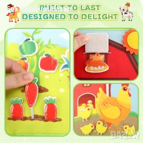 Нова Монтесори фермерска книжка 25 в 1 за фина моторика 1+ години дете, снимка 8 - Образователни игри - 54100299