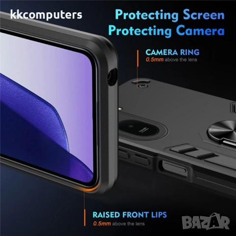 Калъф за Xiaomi Redmi A7 Pro 4G с Пръстен - PC+TPU, 0.5mm защита, Магнитен, Прозрачен, снимка 5 - Калъфи, кейсове - 54293694