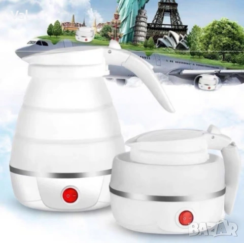 Електрическа кана туристическа- сгъваема Mormark FOLDCOOK, 600W, 0.6л., Силиконова, Бяла, снимка 3 - Кани - 54923489