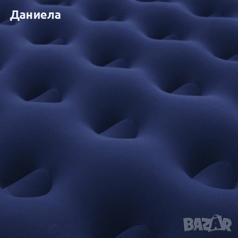 Надуваем двоен матрак 203x183x22 см – До 300 кг, кадифена повърхност, за дома и къмпинг, снимка 7 - Други стоки за дома - 55063833