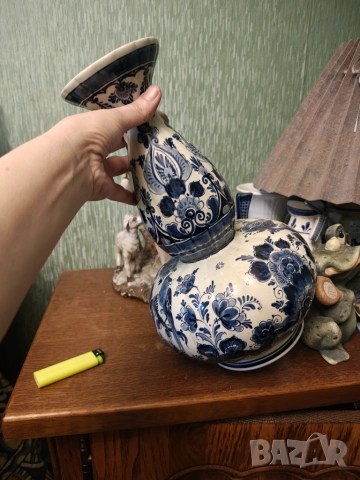 Delft великолепна порцеланова ваза , снимка 2 - Вази - 55002795
