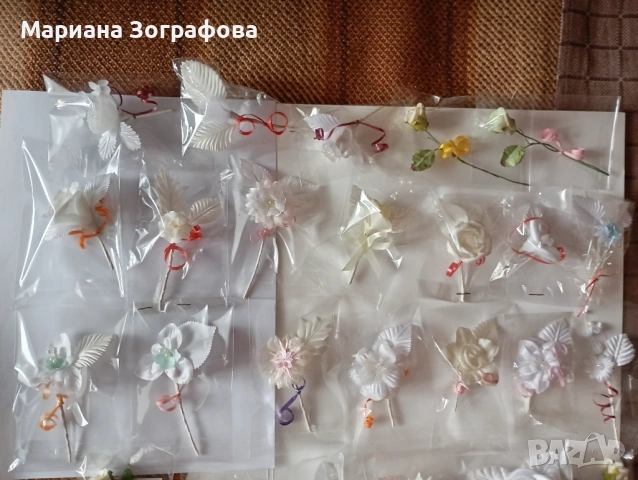 Ръчно изработени бутониери и декоративни цветя за сватби и празници, снимка 9 - Изкуствени цветя - 49163191