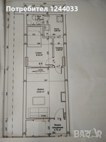 Две стаи + кухненски бокс със статут на апартамент, снимка 13 - Апартаменти - 54284304