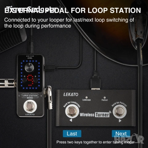 LEKATO Wireless Page Turner Pedal – безжичен foot controller за таблети, iPad и музиканти, снимка 4 - Други - 54554783