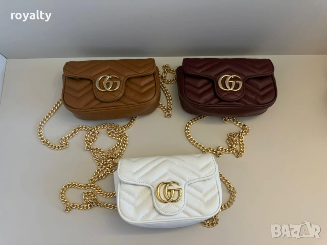 Gucci Нова Дамска Кожена Чанта Гучи Различни Цветове , снимка 2 - Чанти - 54424279