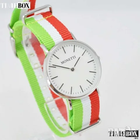 Monetti Timeless 316L Wristwatch with Three NATO Bracelets, снимка 2 - Дамски - 55325851