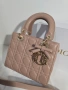 Lady Dior Дамска Бежова Чанта От Агнешка Кожа Код Brand Luxury Fashion18, снимка 4