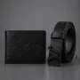 Louis Vuitton Мъжки Подаръчен Комплект Портфейл И Колан Код SK1951, снимка 3