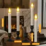 PChero LED конусовидни свещи със сензор от здрач до зори, 10 бр. безпламъчни с батерии, снимка 4