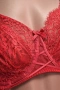 Дамски комплект бельо Hunkemöller – сутиен 85F и бикини L, коралово-червена дантела, снимка 3