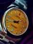 Часовник Ролекс Oyster Perpetual Rolex, жълт циферблат, снимка 7