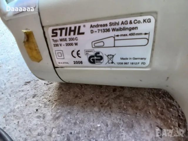 Резачка STIHL MSE 200 C, снимка 10 - Моторни триони/резачки - 55431832