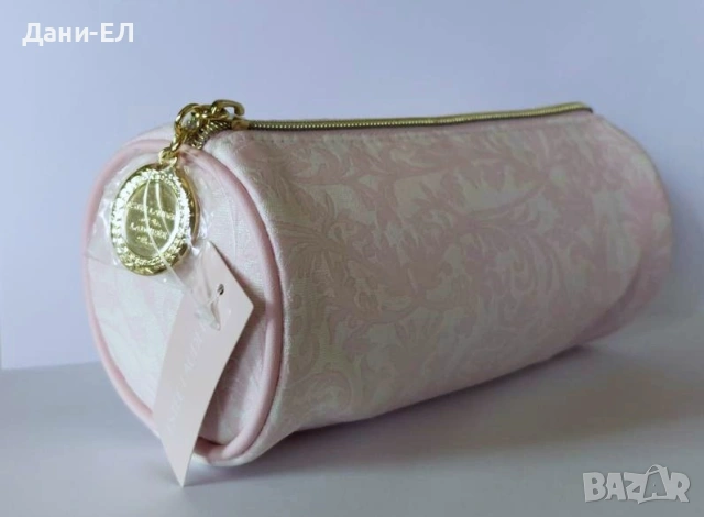 Estee Lauder цилиндричен козметичен несесер в бледо розово