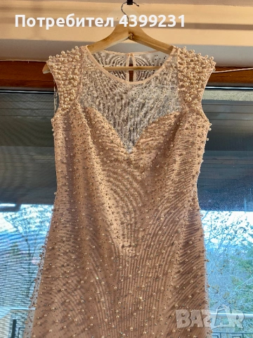 Луксозна дизайнерска бална рокля с перли и кристали - S/M, снимка 18 - Рокли - 54203219