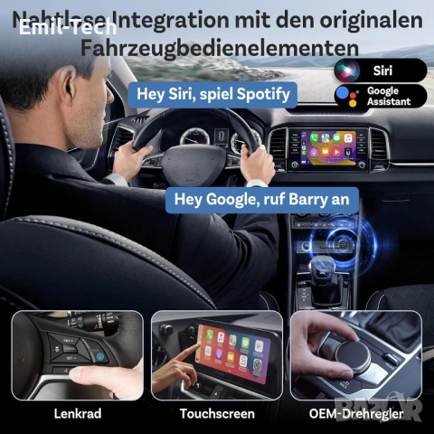 OTTOCAST Mini Core 2-в-1 безжичен CarPlay и Android Auto адаптер, снимка 5 - Аксесоари и консумативи - 54948564