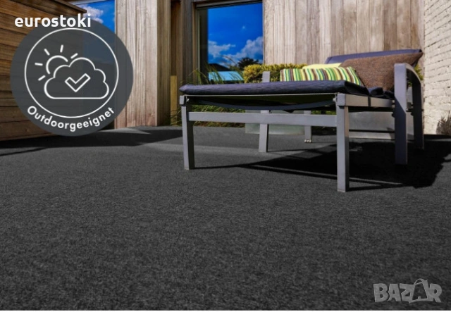 Външен мокет Field Anthracite, 133 x 400 см, килим за външна употреба за тераса, балкон, двор, снимка 4 - Килими - 54487906