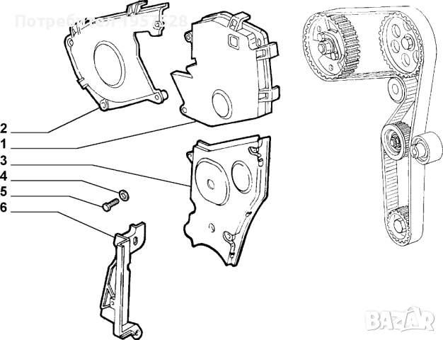 Ангренажен капак ФИАТ ДОБЛО 1.9 JTD 46530188, снимка 2 - Части - 54040972