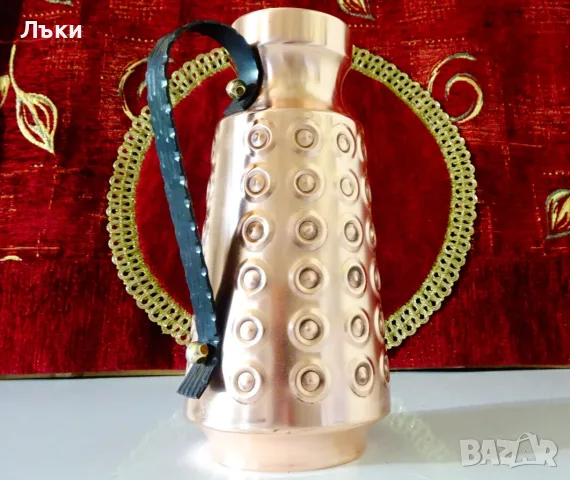 Медна кана 1 л.,чиста червена мед. , снимка 3 - Антикварни и старинни предмети - 55665644