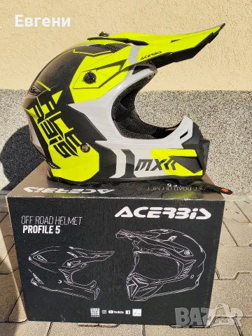 Мотокрос каска ACERBIS PROFILE 5 BLACK/FLUO YELLOW, снимка 4 - Аксесоари и консумативи - 55677064