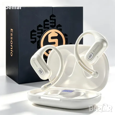 Essonio True Wireless безжични италиански слушалки тип отворено ухо, Bluetooth 6.0 и микрофон 