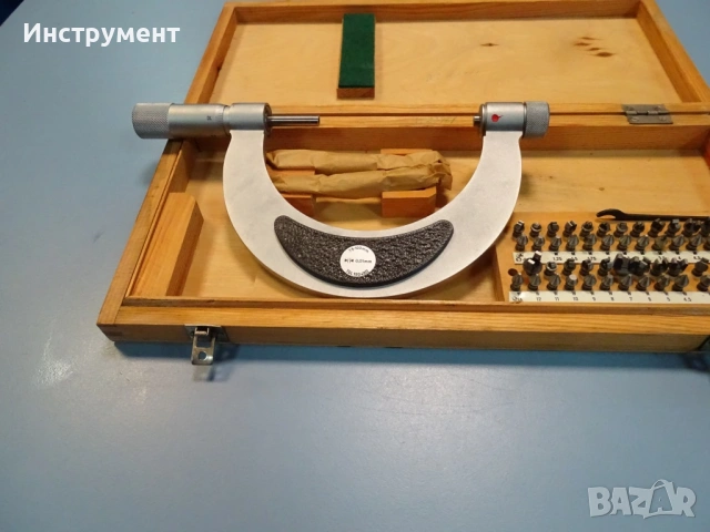 Резбомер микрометричен DDR Suhl Thread Мicrometer 75-100mm, снимка 5 - Други инструменти - 54916198