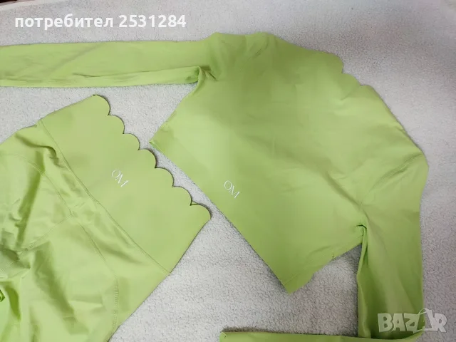 Спортен комплект, йога,пилатес,стречинг, фитнес, спортен екип, марка ОМ, размер М, цвят лайм, снимка 4 - Спортна екипировка - 55617960