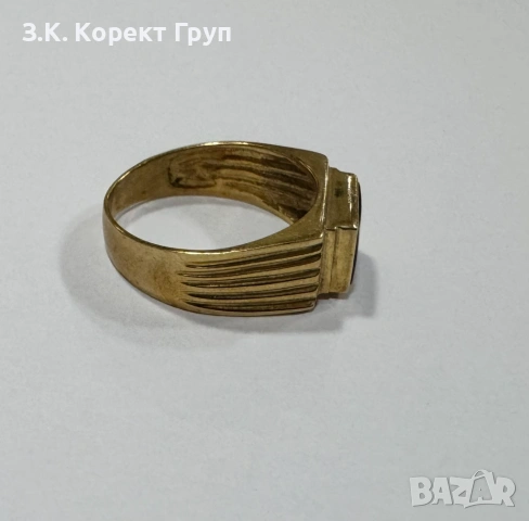 Златен пръстен 14 К 585 4,24 г, снимка 6 - Пръстени - 54513467