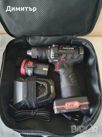 Винтоверт Parkside Performance PBSPA 12 C3 с две батерии 12V и зарядно