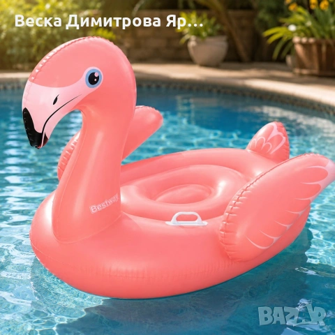 Надуваем дюшек фламинго за деца, 138 x 107 см, до 45кг, 3+ годишни