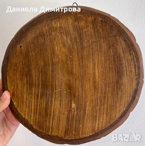 Ретро стенна чиния, дърворезба, снимка 5 - Други - 55154164