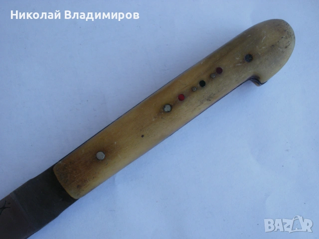 Нож Хр.Метев стар оригинален български рогова дръжка, снимка 3 - Ножове - 55225205