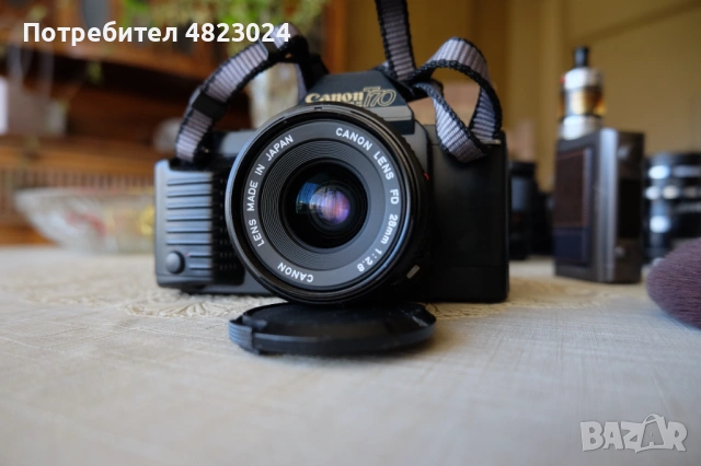 Canon T70 & Canon FDn 28mm f2.8 Lens. Canon FD Mount