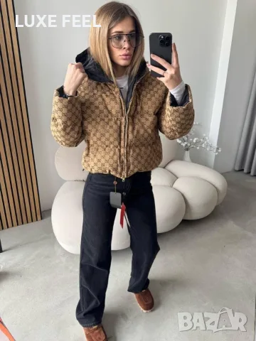 Gucci ⚜️Дамско Двулицево Зимно Яке , снимка 5 - Якета - 55648212