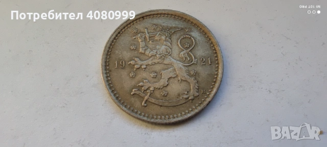 Финландия 1 марка 1921, снимка 5 - Нумизматика и бонистика - 54382115