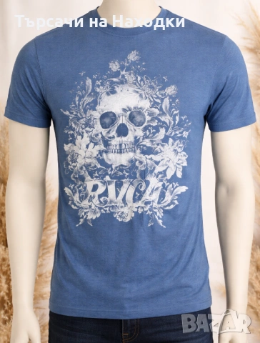 Мъжка тениска RVCA Blue Skull размер М