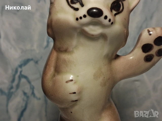 Стара Съветска Руска Порцеланова Фигура Рис Перм, снимка 4 - Антикварни и старинни предмети - 54527662
