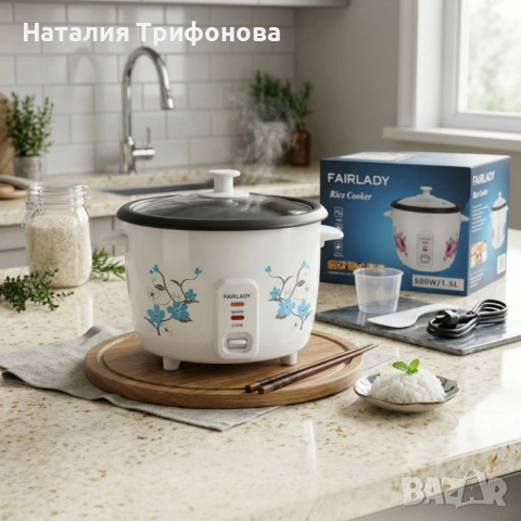 Компактен електрически оризовар 0.6 л с функция готвене и поддържане на топло, снимка 6 - Съдове за готвене - 54319671
