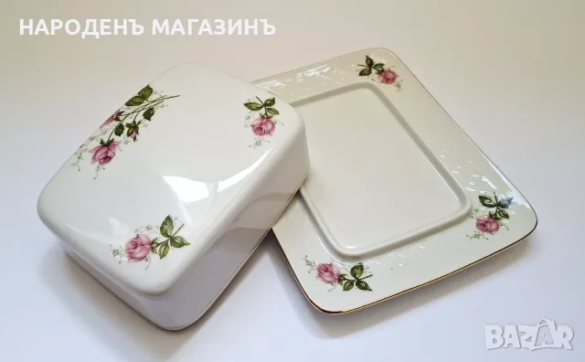 SELTMANN WEIDEN – Немски порцелан Съд за масло и сирена кутия порцеланова чиния цветя рози , снимка 5 - Други ценни предмети - 55530903