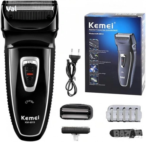 Тример за мъже Kemei KM-8013 с миеща се глава, Черен, снимка 6 - Тримери - 54889798