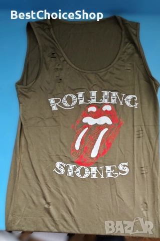 2 броя рокля тип потник с графичен принт на The Rolling Stones, снимка 5 - Рокли - 54014407