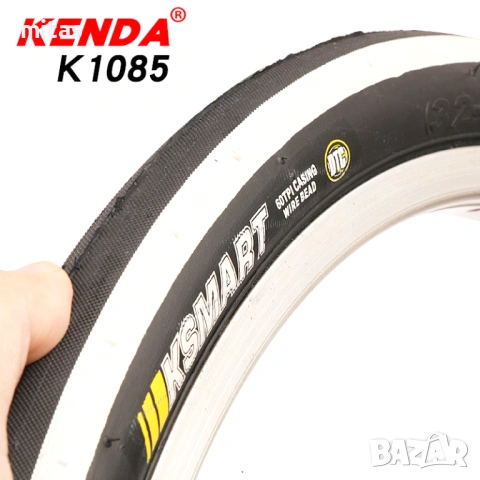 Велосипедна гума KENDA Ksmart (20 x 1.35) (32-406) Черна/Бели ленти