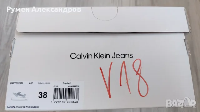 Чисто нови дамски сиви сандали CALVIN KLEIN JEANS EUR38, снимка 13 - Сандали - 55553104