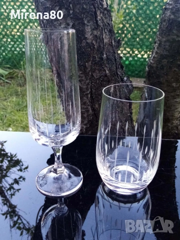 Немски кристални чаши за вино и вода - по 4 бр.