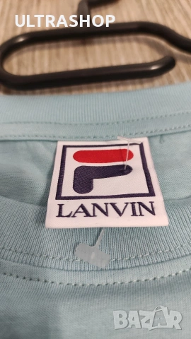 Unisex Тениска Lanvin x Fila S size в отлично състояние, снимка 6 - Тениски - 54115945