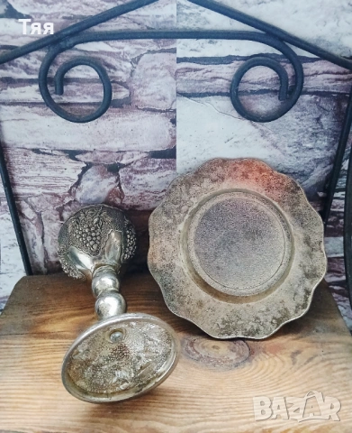 Посребрени чашка с чинийка , снимка 6 - Антикварни и старинни предмети - 54335447