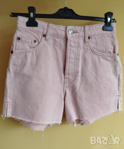 дамски, къси, дънкови панталони-Zara -Нови- розови